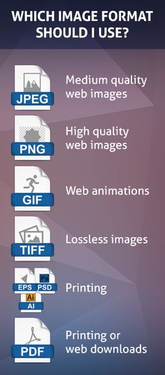 Which image format should I use — JPEG for web, PNG for quality, PDF for print, AI/EPS/PSD for professional printing