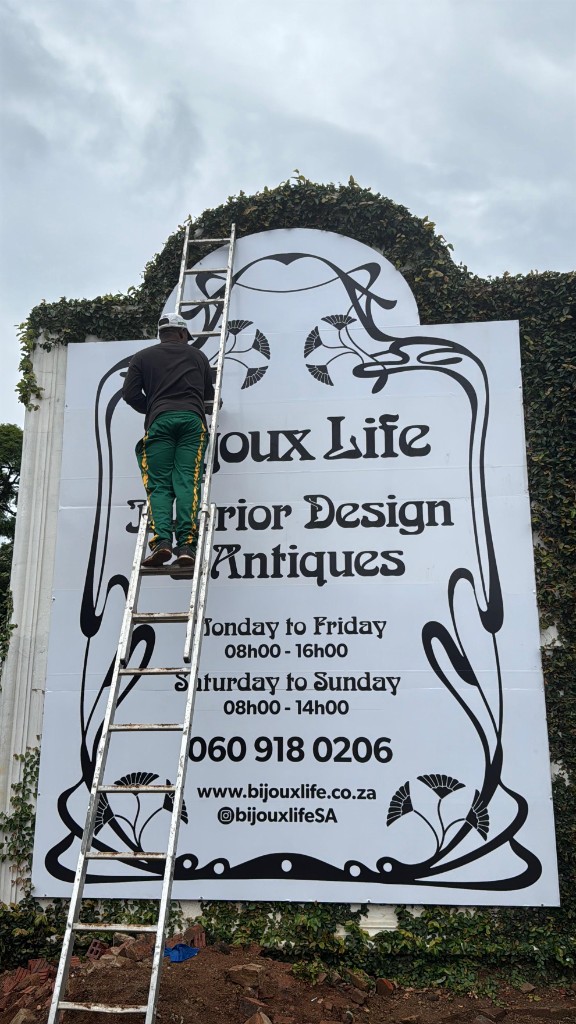 Custom Art Nouveau shopfront sign for Bijoux Life Interior Design by Plan Photo Repro