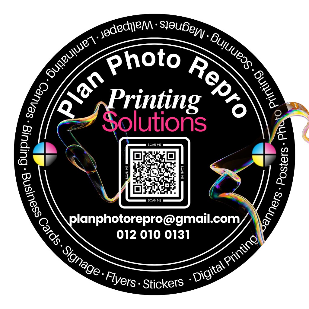 Plan Photo Repro custom license disc decal with QR code and branding