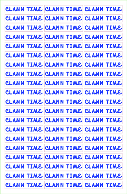 CLAN TIME 1x5cm Sheetx60 for Clan Time by Plan Photo Repro