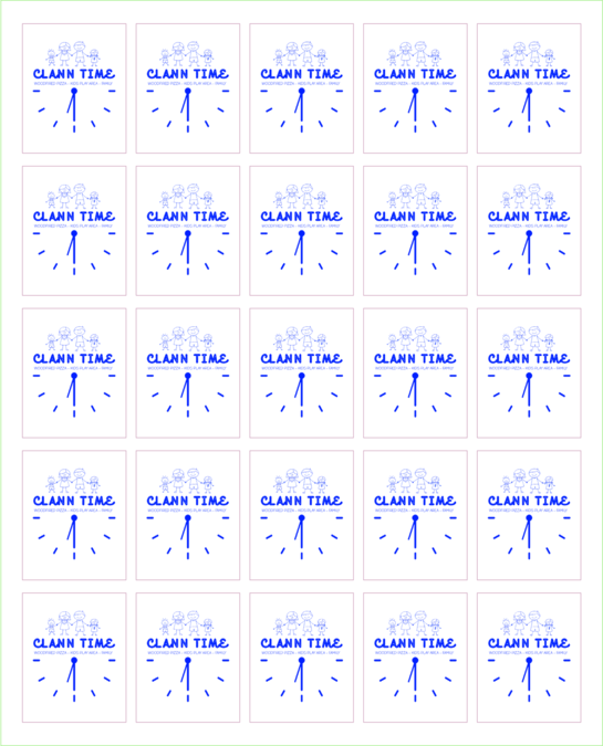 CLAN TIME 4x5cm reghoek Sheet x25 for Clan Time by Plan Photo Repro