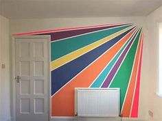 Colourful sunburst wall decal for home décor by Plan Photo Repro