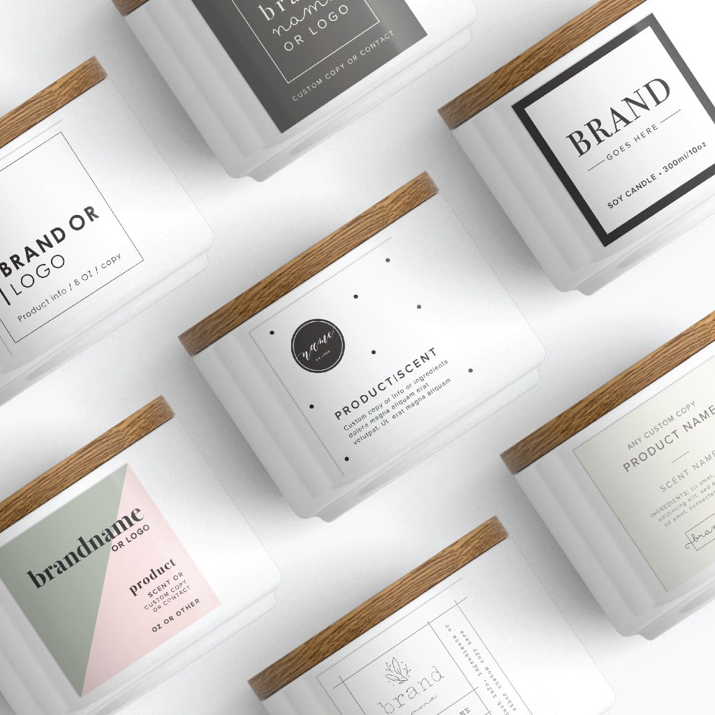 Candle jar product label mockup with premium finish by Plan Photo Repro