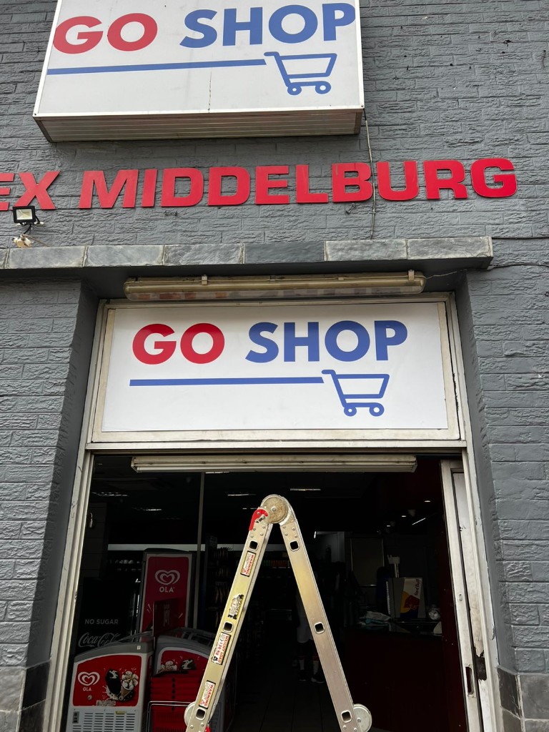 GO SHOP lightbox, 3D letters and shopfront signage installed by Plan Photo Repro